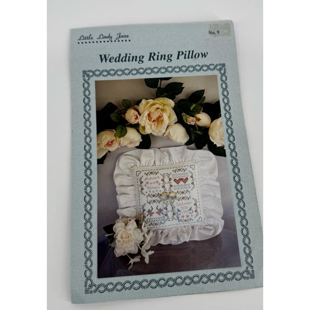 Little Lindy Jane Wedding Ring Pillow Cross Stitch Kit Complete Pattern Supplies